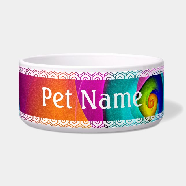 Modernes Abstraktes Blumenmuster Rosa Blaues Muste Napf (Vorderseite)