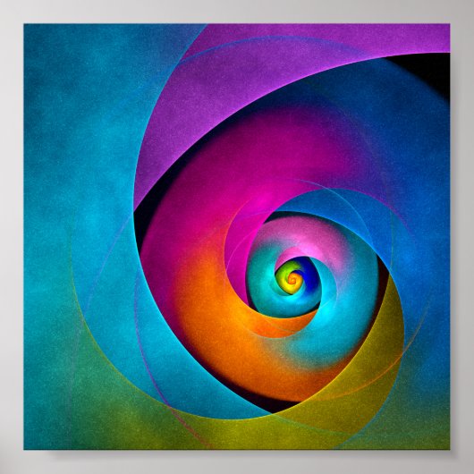 Modernes Abstraktes Blumenmuster Rosa Blaues Muste Poster (Vorne)