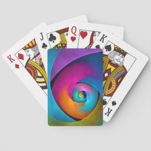 Modernes Abstraktes Blumenmuster Rosa Blaues Muste Spielkarten