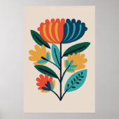 Modernes Abstraktes Blumenposter Poster (Vorne)