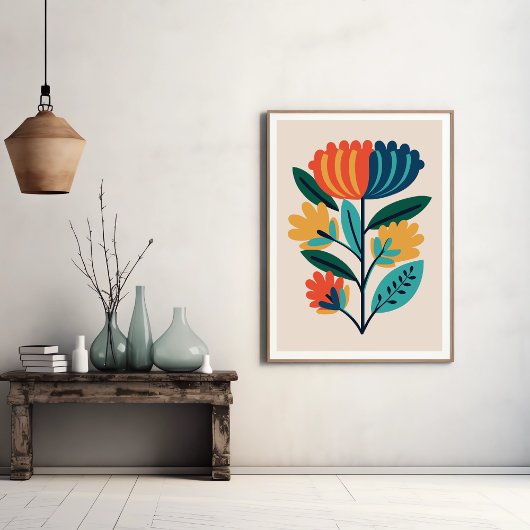 Modernes Abstraktes Blumenposter Poster