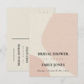 MODERNES ABSTRAKTES BLUSH PINK BRAUTPARTY EINLADUNGSPOSTKARTE (Vorne/Hinten)