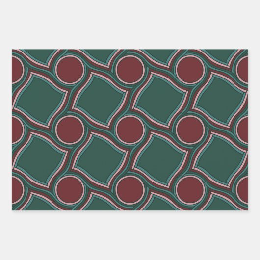 Modernes Abstraktes Bohemisches Gemustert Geschenkpapier Set (Vorderseite 2)