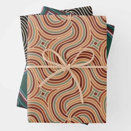 Modernes Abstraktes Bohemisches Gemustert Geschenkpapier Set (Beispiel)