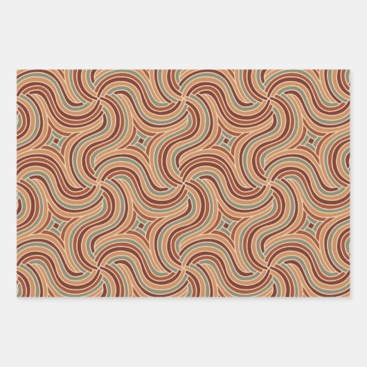 Modernes Abstraktes Bohemisches Gemustert Geschenkpapier Set (Vorderseite)