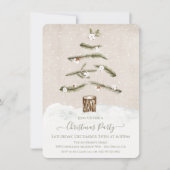 Modernes Abstraktes Boho Christmas Tree Party Einladung (Vorderseite)