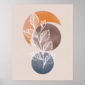Modernes Abstraktes Boho Pflanze Foliage Artwork Poster (Vorne)