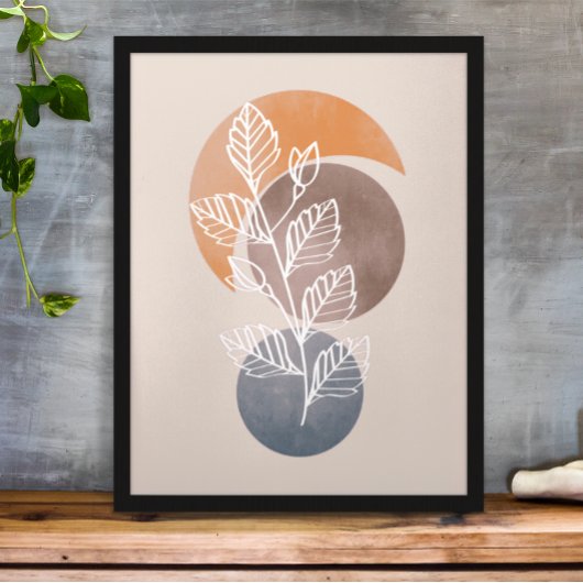 Modernes Abstraktes Boho Pflanze Foliage Artwork Poster