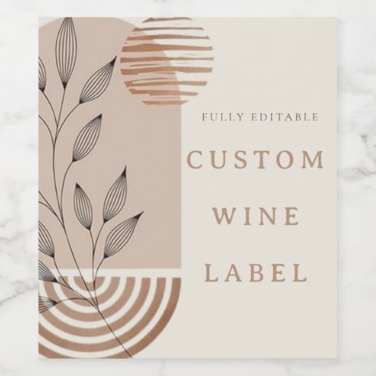 Modernes Abstraktes Boho Weinetikett (Einzelnes Label)