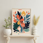 Modernes Abstraktes Botanisches Blume-Poster Poster