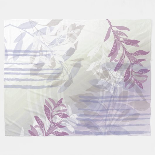 Modernes Abstraktes botanisches Leaf Fleecedecke (Vorderseite (Horizontal))