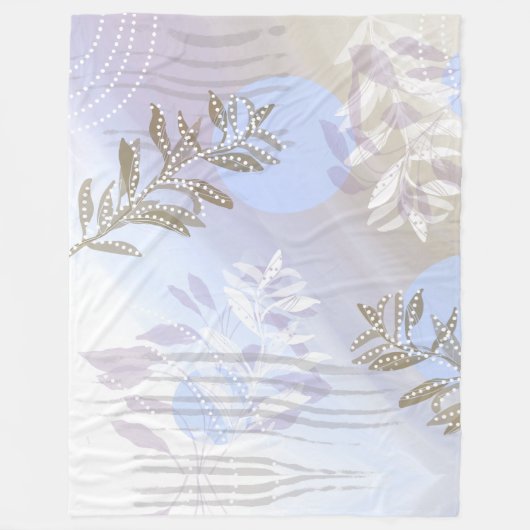 Modernes Abstraktes botanisches Leaf Fleecedecke (Vorderseite)