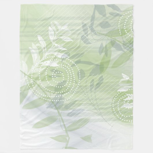 Modernes Abstraktes botanisches Leaf Fleecedecke (Vorderseite)
