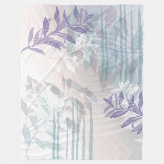 Modernes Abstraktes botanisches Leaf Fleecedecke (Vorderseite)
