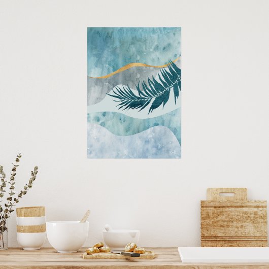 Modernes Abstraktes Botanisches Leaf Wall Art Post Poster (Küche)