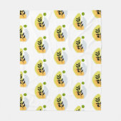 Modernes abstraktes botanisches Muster Fleecedecke (Vorderseite)