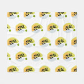 Modernes abstraktes botanisches Muster Fleecedecke (Vorderseite (Horizontal))