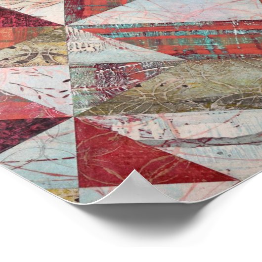 Modernes Abstraktes botanisches Patchwork Poster (Ecke)