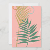 Modernes Abstraktes botanisches rosa blaues Brautp Einladung (Rückseite)