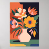 Modernes Abstraktes Botanisches Vase Blume Poster (Vorne)