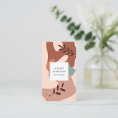 Modernes Abstraktes botanisches Visitenkarte (Stehend Vorderseite)