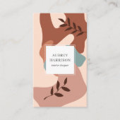 Modernes Abstraktes botanisches Visitenkarte (Vorderseite)