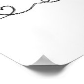 Modernes Abstraktes Brush Herz Kontinuierliche Lin Poster (Ecke)