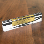 Modernes Abstraktes Business Office für Black & Go Namensplakette (Seite)