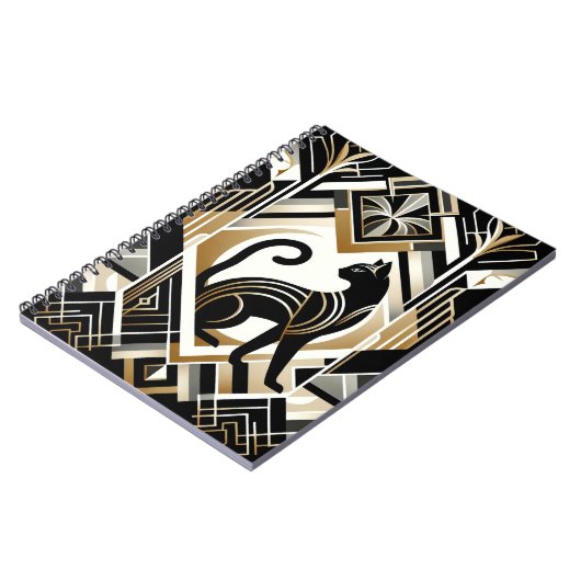 Modernes Abstraktes Cat Notebook Notizblock (Linke Seite)