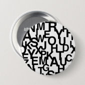 Modernes, abstraktes, chaotisches Schriftbild Button (Vorne & Hinten)
