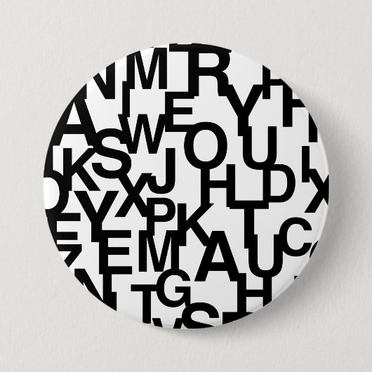 Modernes, abstraktes, chaotisches Schriftbild Button (Vorderseite)