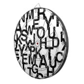 Modernes, abstraktes, chaotisches Schriftbild Dartscheibe (Vorderseite rechts)