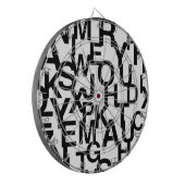 Modernes, abstraktes, chaotisches Schriftbild Dartscheibe (Vorderseite Links)