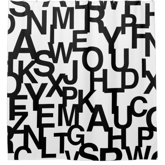 Modernes, abstraktes, chaotisches Schriftbild Duschvorhang (Vorderseite)