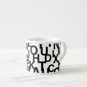Modernes, abstraktes, chaotisches Schriftbild Espressotasse