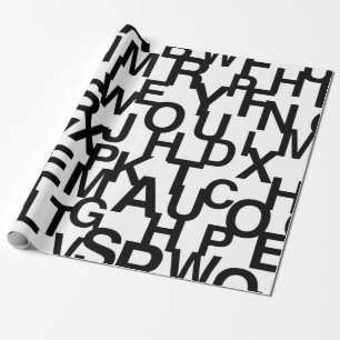 Modernes, abstraktes, chaotisches Schriftbild Geschenkpapier