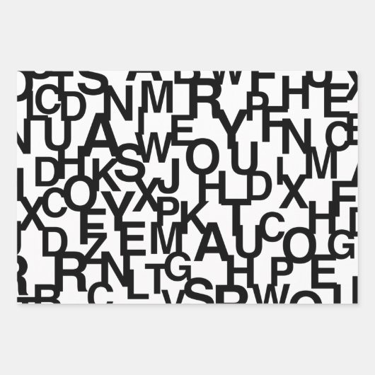 Modernes, abstraktes, chaotisches Schriftbild Geschenkpapier Set (Vorderseite 3)