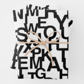 Modernes, abstraktes, chaotisches Schriftbild Geschenkpapier Set (Beispiel)