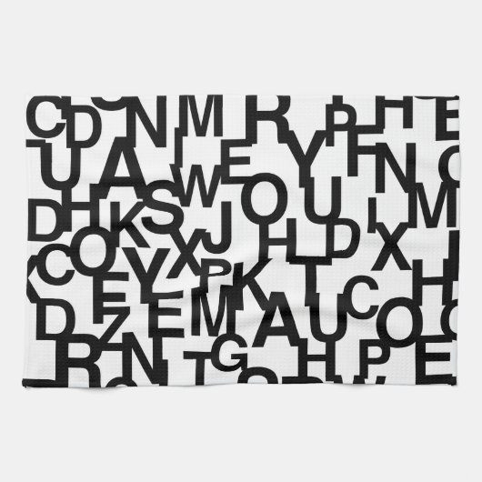 Modernes, abstraktes, chaotisches Schriftbild Geschirrtuch (Horizontal)