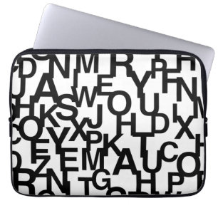 Modernes, abstraktes, chaotisches Schriftbild Laptopschutzhülle