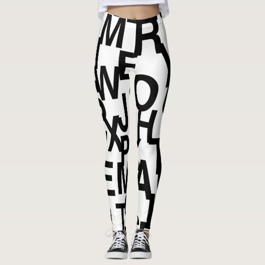 Modernes, abstraktes, chaotisches Schriftbild Leggings (Vorderseite)
