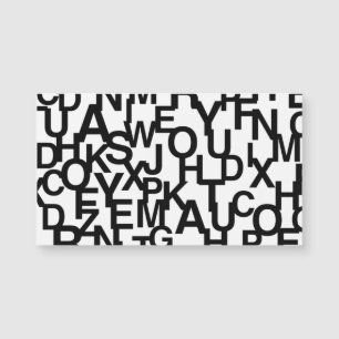 Modernes, abstraktes, chaotisches Schriftbild Magnetkarte