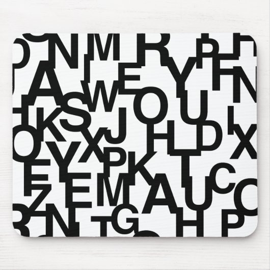 Modernes, abstraktes, chaotisches Schriftbild Mousepad (Vorne)