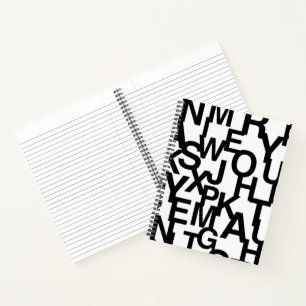 Modernes, abstraktes, chaotisches Schriftbild Notizblock