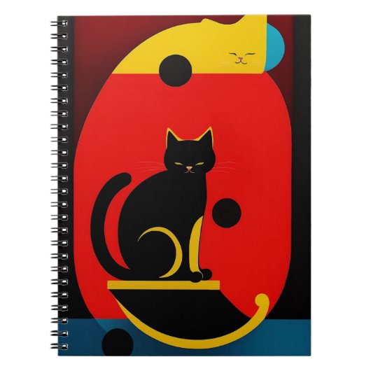 Modernes Abstraktes Chat-Notebook Notizblock (Vorderseite)