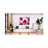 Modernes Abstraktes Circle Pattern Red Blue Geomet Fotodruck