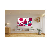 Modernes Abstraktes Circle Pattern Red Blue Geomet Fotodruck