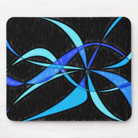 Modernes abstraktes cooles blaues mousepad (Vorne)