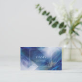 Modernes Abstraktes Corporate Blue & White Visitenkarte (Stehend Vorderseite)