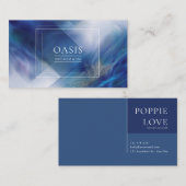 Modernes Abstraktes Corporate Blue & White Visitenkarte (Vorne/Hinten)